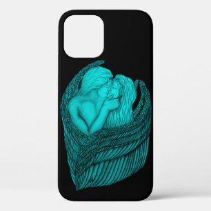 Angels Kissing , black and green Design iPhone 12 Pro Case