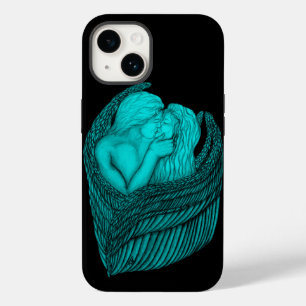 Angels Kissing , black and green Design Case-Mate iPhone 14 Case