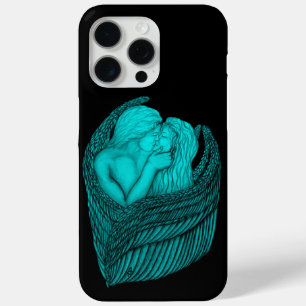 Angels Kissing , black and green Design iPhone 15 Pro Max Case