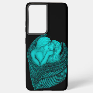 Angels Kissing , black and green Design Samsung Galaxy Case