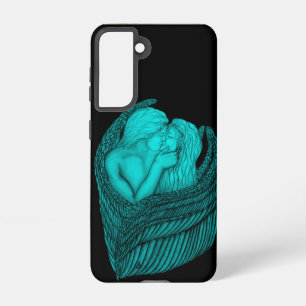 Angels Kissing , black and green Design Samsung Galaxy Case
