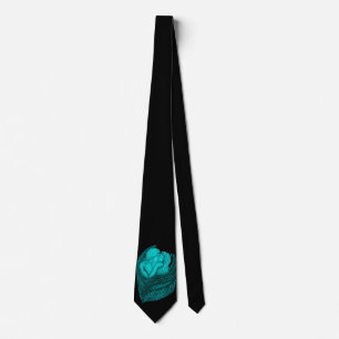 Angels Kissing , black and green Design Tie