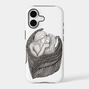 Angels Kissing , black and white Design
