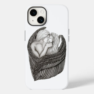 Angels Kissing , black and white Design Case-Mate iPhone 14 Case