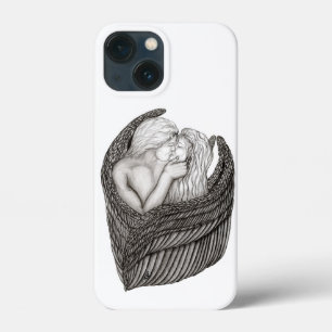 Angels Kissing , black and white Design iPhone 13 Mini Case