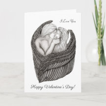 Angels Kissing , black and white Design