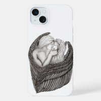 Angels Kissing , black and white Design