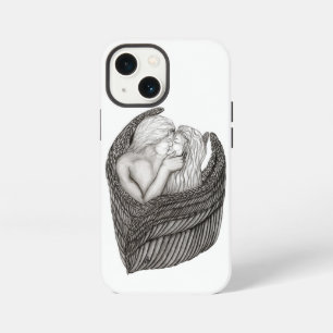 Angels Kissing , black and white Design iPhone 13 Mini Case