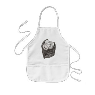 Angels Kissing , black and white Design Kids Apron