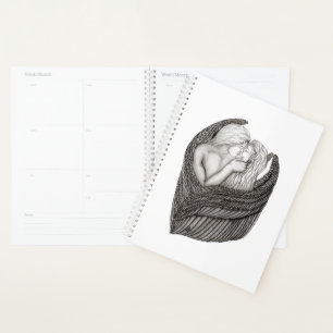 Angels Kissing , black and white Design Planner