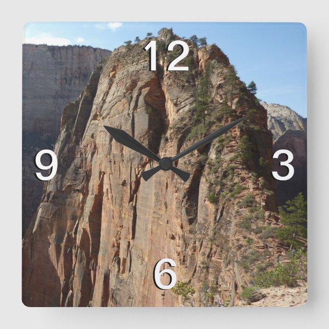 Angels Landing at Zion National Park Square Wall Clock (Front)