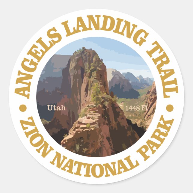 Angels Landing Classic Round Sticker (Front)