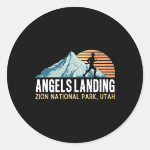 Angels Landing Hiking Trail Vintage Zion National Classic Round Sticker