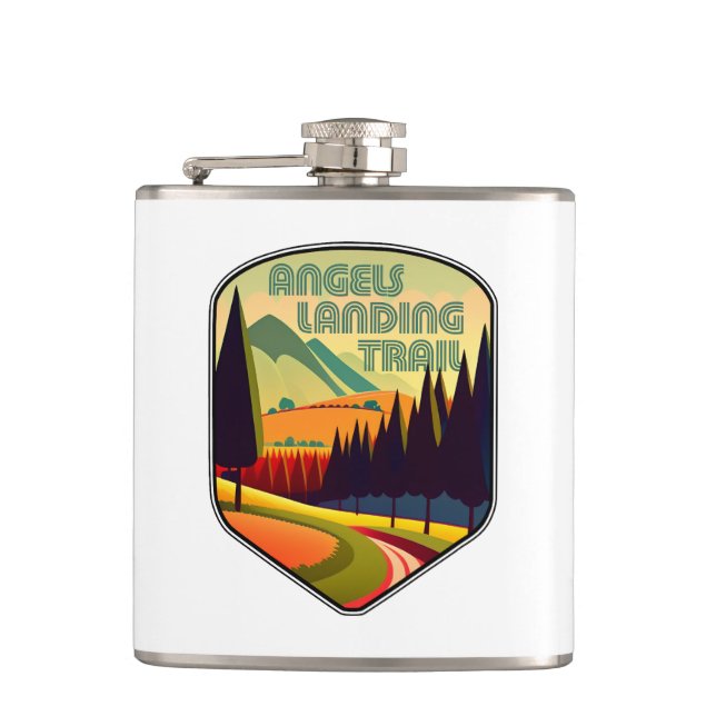 Angels Landing Trail Zion National Park Colours Hip Flask (Front)