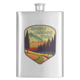Angels Landing Trail Zion National Park Colours Hip Flask