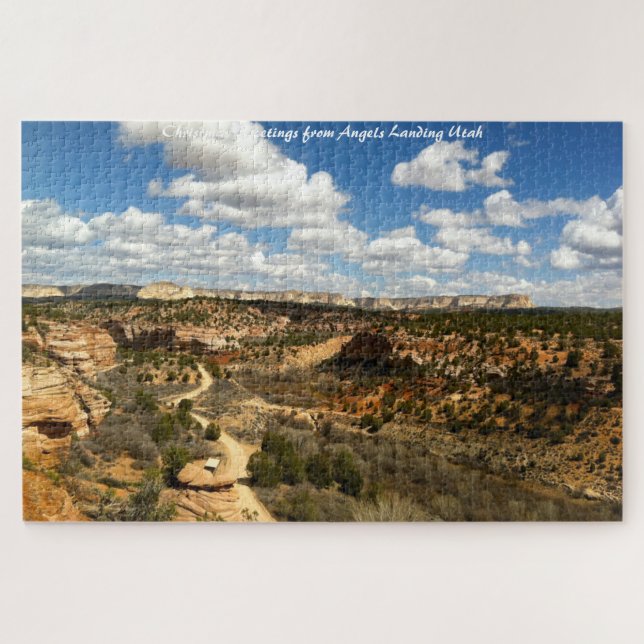 Angels Landing Utah. Christmas Greetings Jigsaw Puzzle (Horizontal)