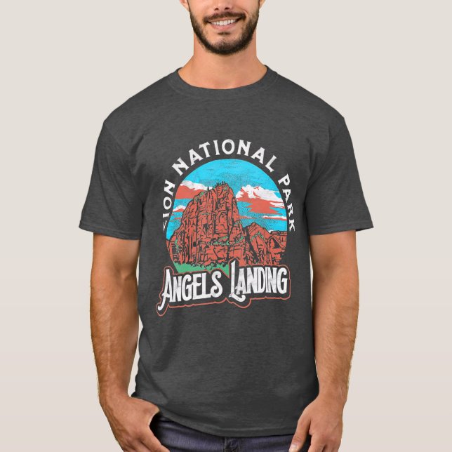 Angels Landing Zion National Park Vintage 80s T-Shirt (Front)