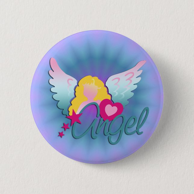 Angels Love 6 Cm Round Badge (Front)