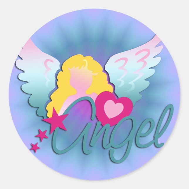 Angels Love Classic Round Sticker (Front)