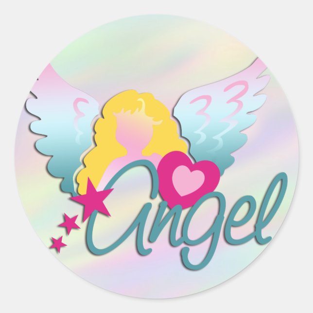 Angels Love | light coloured Classic Round Sticker (Front)