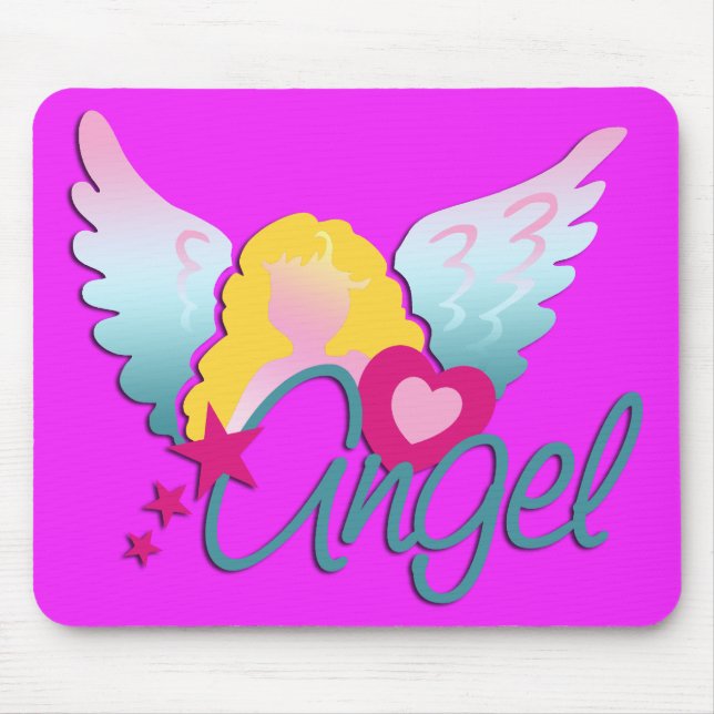 Angels Love | pink Mouse Pad (Front)