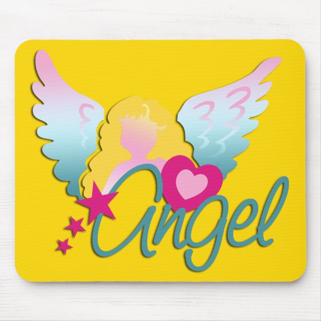 Angels Love | yellow Mouse Pad (Front)