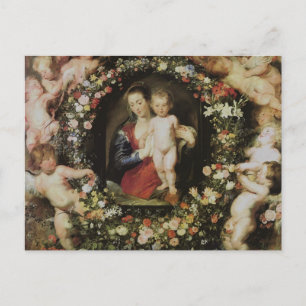 Angels Madonna and Child Rubens Fine Art Postcard