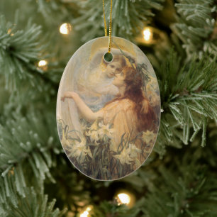Angel's Message by George Swinstead, Vintage Art Ceramic Ornament