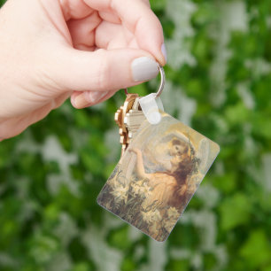 Angel's Message by George Swinstead, Vintage Art Key Ring