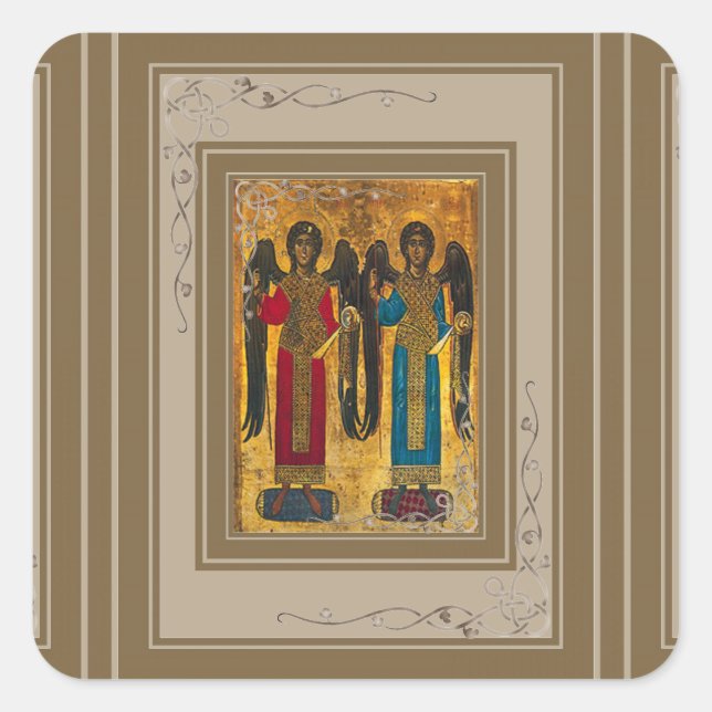 Angels Michael And Gabriel Square Sticker (Front)