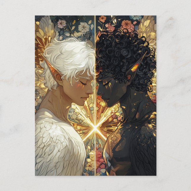 Angels of Darkness and Light Fantasy Art Postcard (Front)