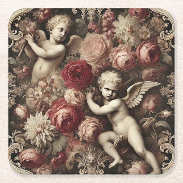 Angels of Discord – Gothic Baroque  Square Paper Coaster (Front)