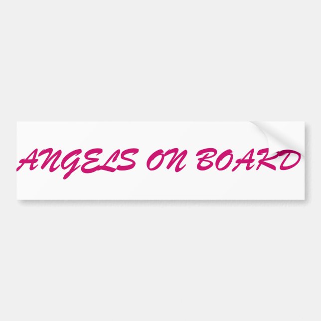 Angels on Board angel bumper sticker stickers (Front)