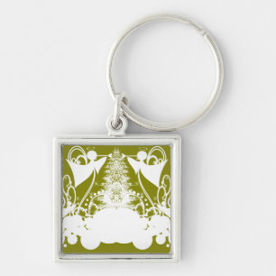 Angels on Green Key Ring