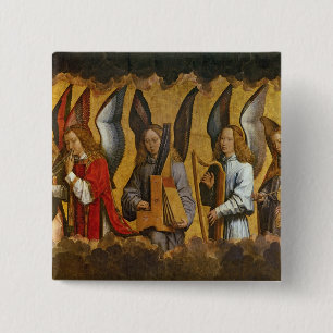 Angels Playing Musical Instruments 15 Cm Square Badge