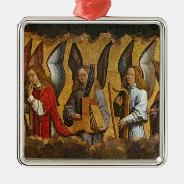 Angels Playing Musical Instruments Metal Tree Decoration (Front)