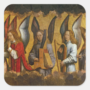 Angels Playing Musical Instruments Square Sticker