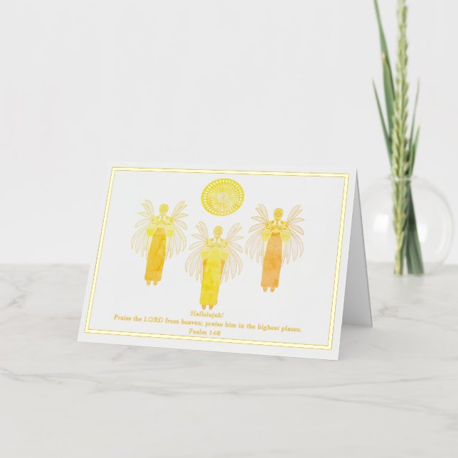 Angels praise God Foil Greeting Card (Front)