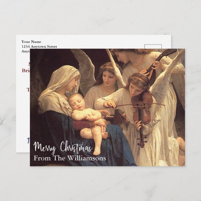 Angels Serenade Mary Vintage Christmas Customised Postcard (Front/Back)