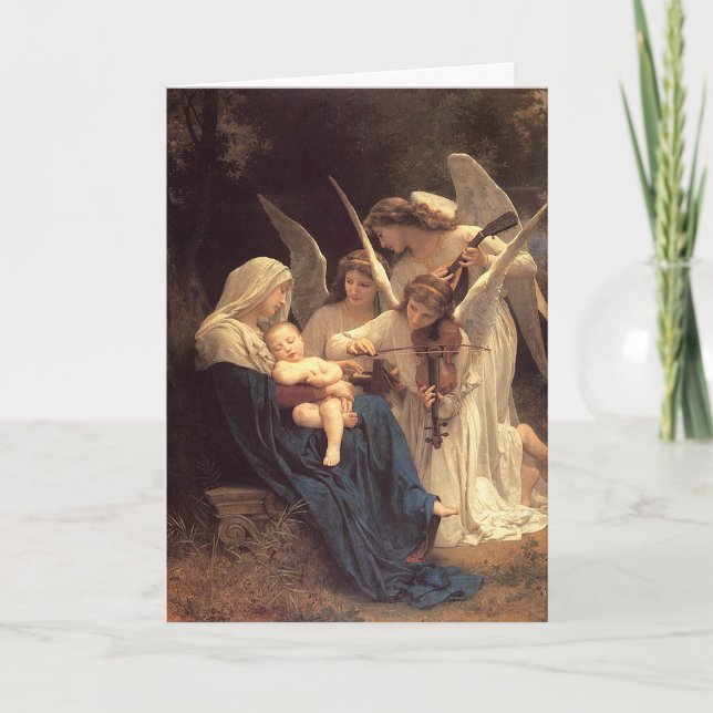 Angels Serenade Mary Vintage Christmas Holiday Card (Front)