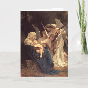 Angels Serenade Mary Vintage Christmas Holiday Card