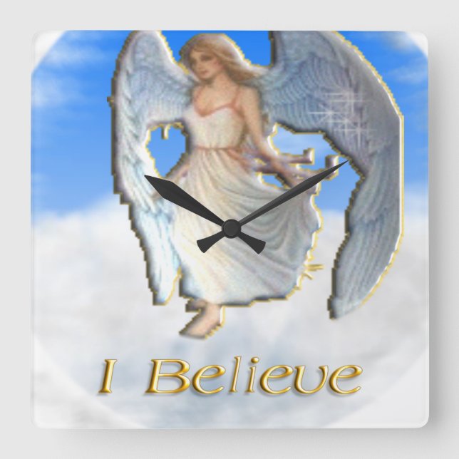 Angels Square Wall Clock (Front)
