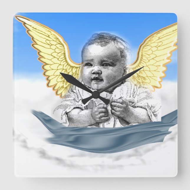Angels Square Wall Clock (Front)