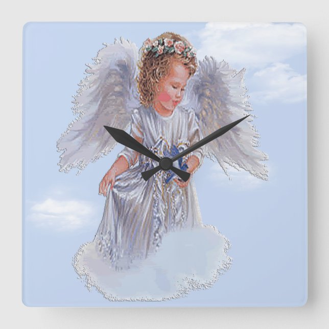 Angels Square Wall Clock (Front)