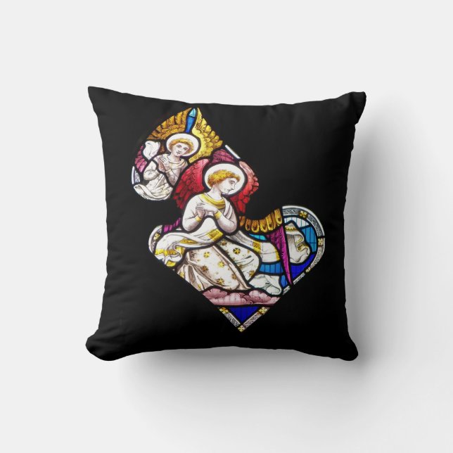 ANGELS STAINED GLASS WINDOW CUSHION (Front)