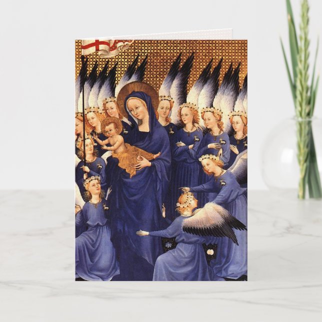 Angels Surrounding Virgin & Child - Wilton Diptych Holiday Card (Front)