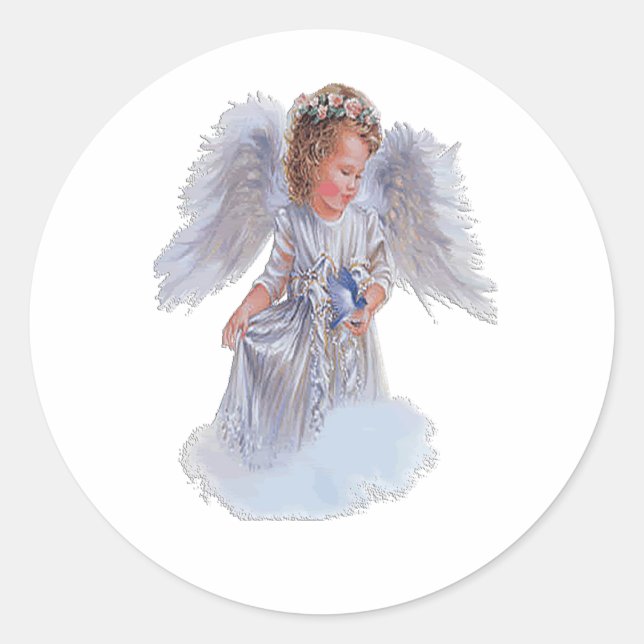 Angels t-shirts classic round sticker (Front)