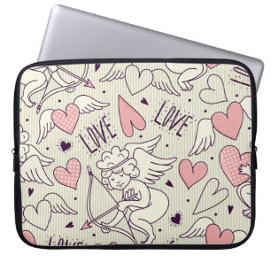 Angels, Valentine's Day, love pattern. Laptop Sleeve