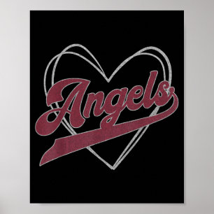 Angels Vintage Sports Name Design Men Women Kids Poster