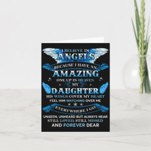 Angels Watch Over Daughter in Heaven Memorial Card